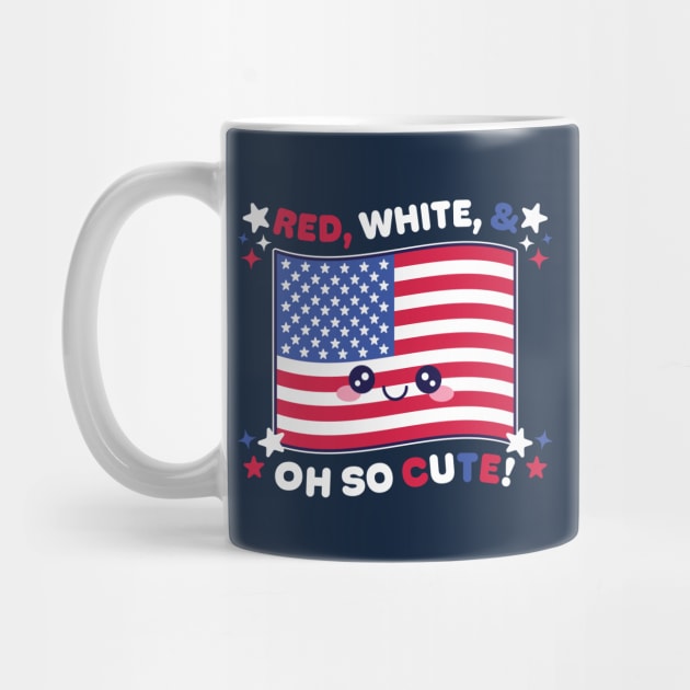 Red, White, and Oh So Cute! Patriotic Kawaii American Flag by Meggie Nic